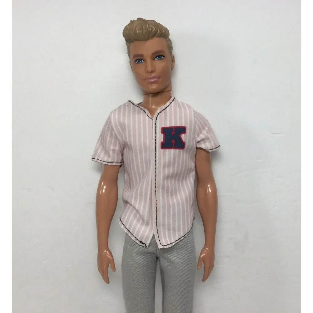 Mattel Barbie‎ Ken doll 2010 w / baseball jersey pants shoes 12in Molded Hair